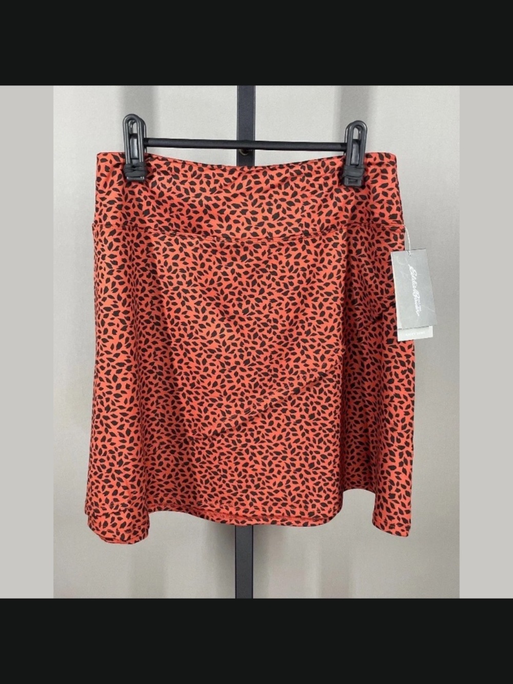 NEW Eddie Bauer Skirt Womens Small orange black Kacey animal circle outdoor